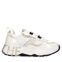 Sneakers in pelle e tessuto 