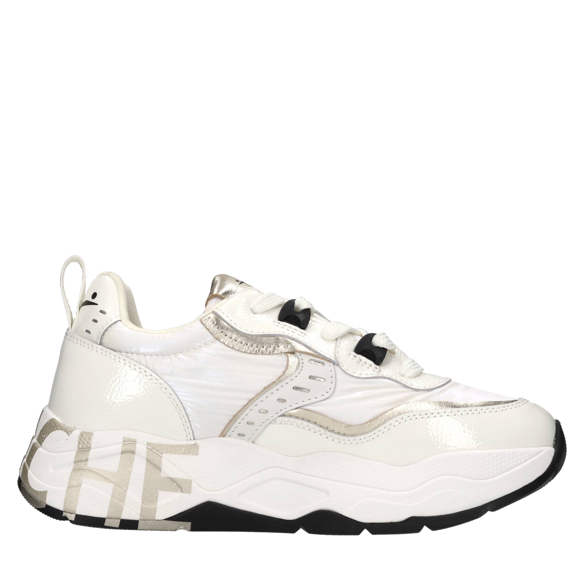 Sneakers in pelle e tessuto 