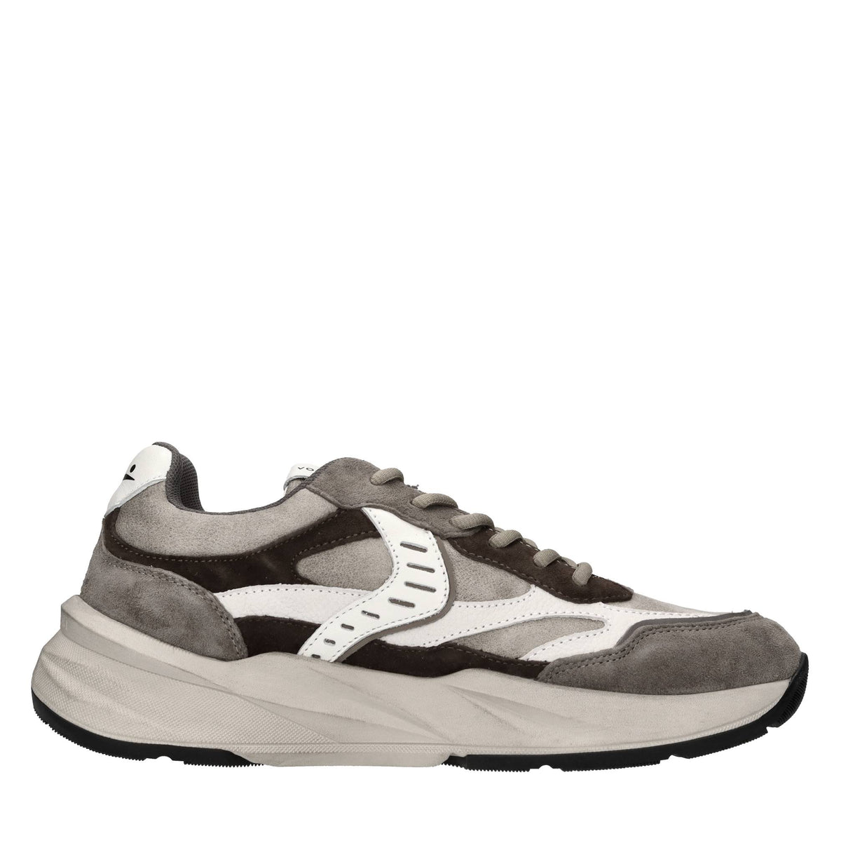 Sneakers in camoscio pelle e tessuto 