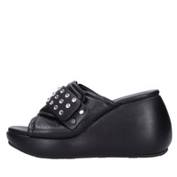 Mules Zeppa in pelle e strass 