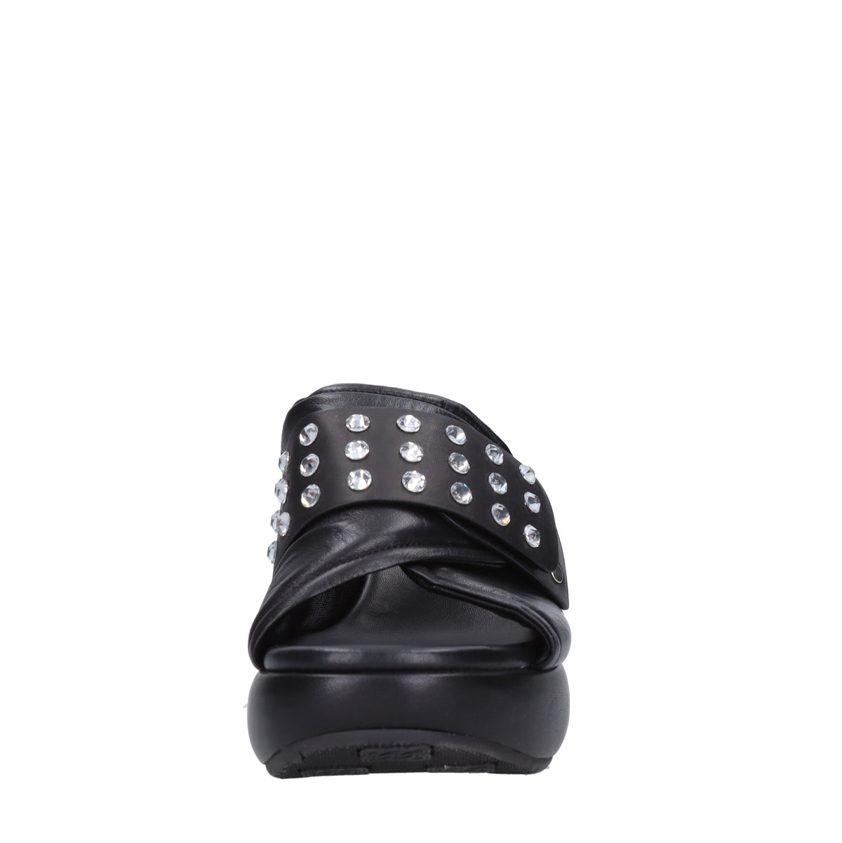 Mules Zeppa in pelle e strass 