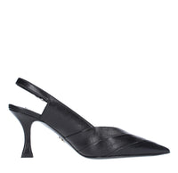 Décolleté slingback in pelle 