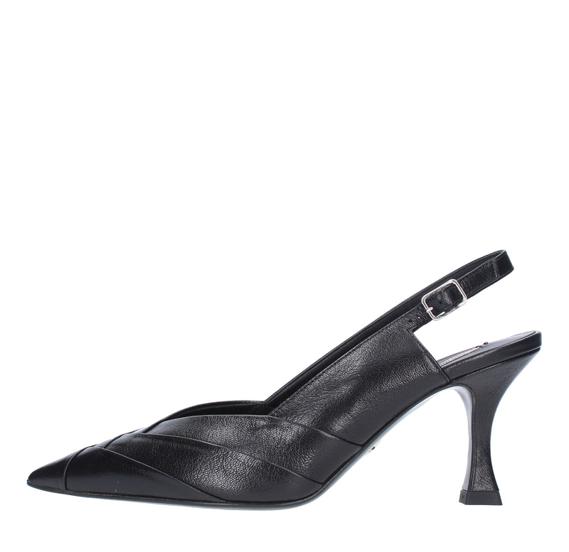 Décolleté slingback in pelle 