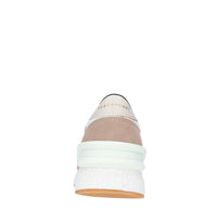 Sneakers in pelle e tessuto 