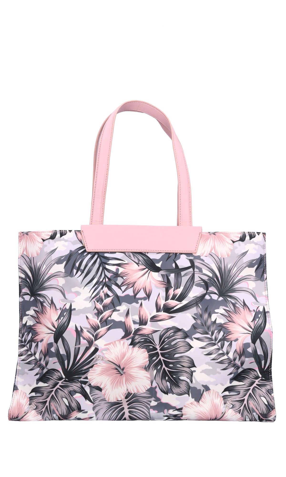 Borsa in tessuto con inserti in ecopelle 