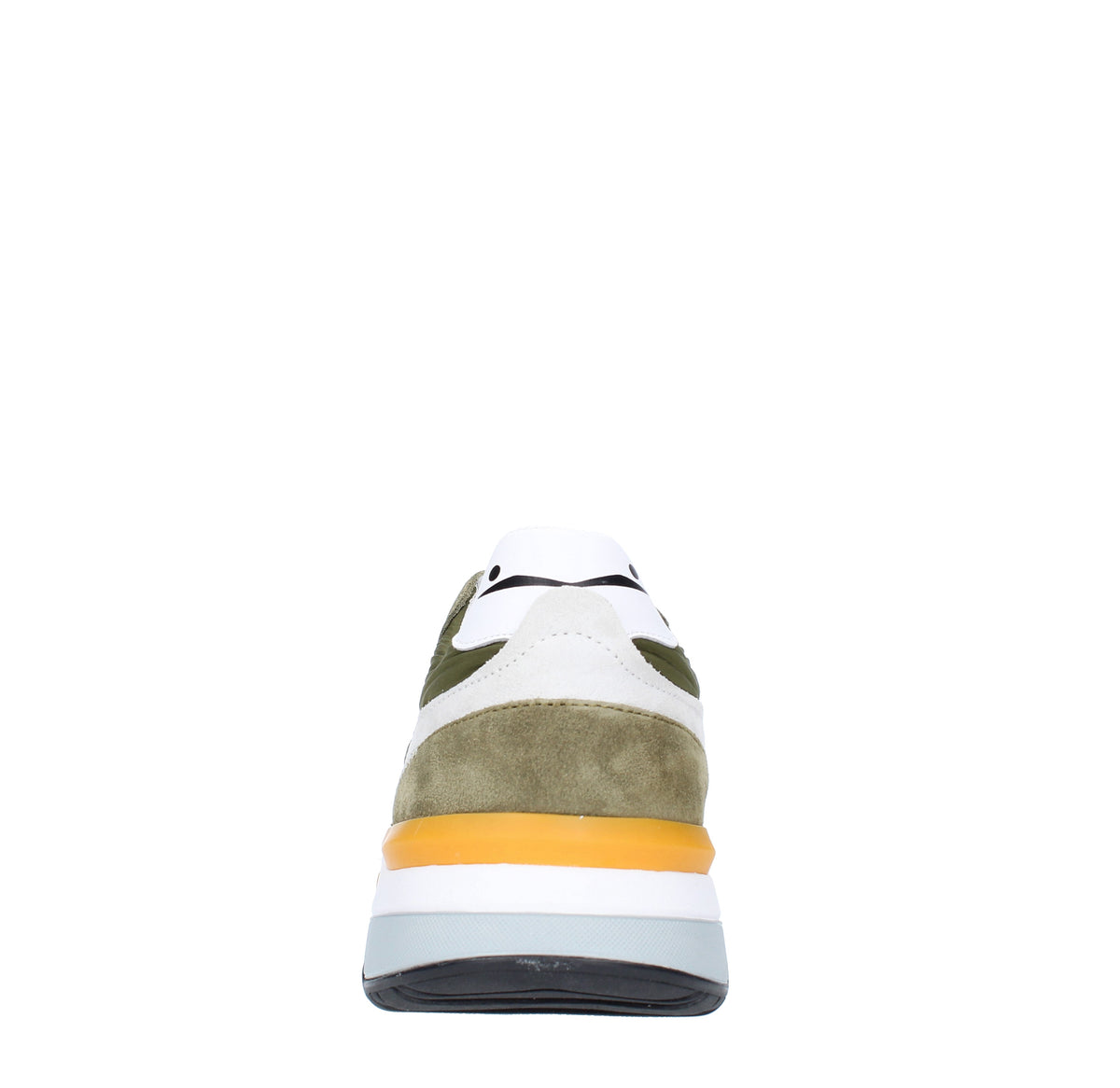Sneakers in pelle e tessuto 