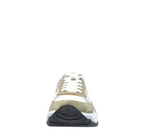Sneakers in pelle e tessuto 