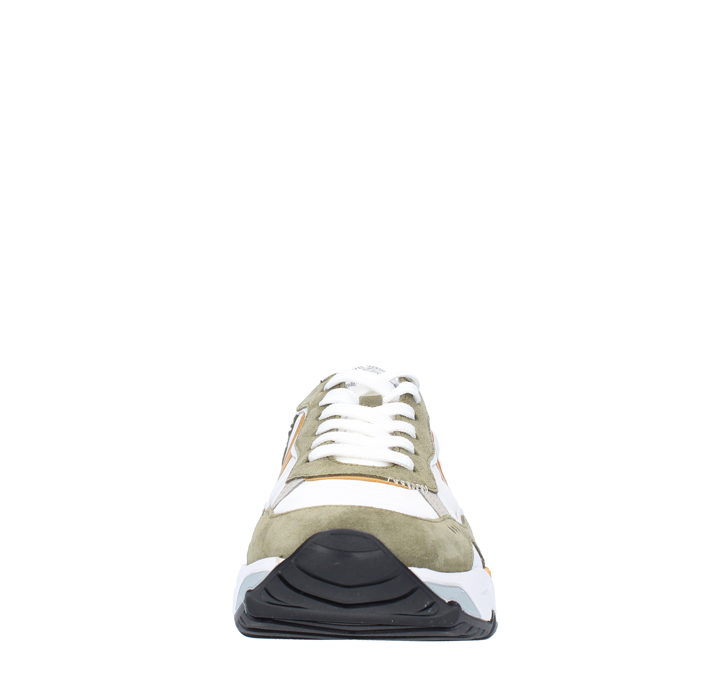 Sneakers in pelle e tessuto 