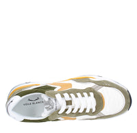 Sneakers in pelle e tessuto 