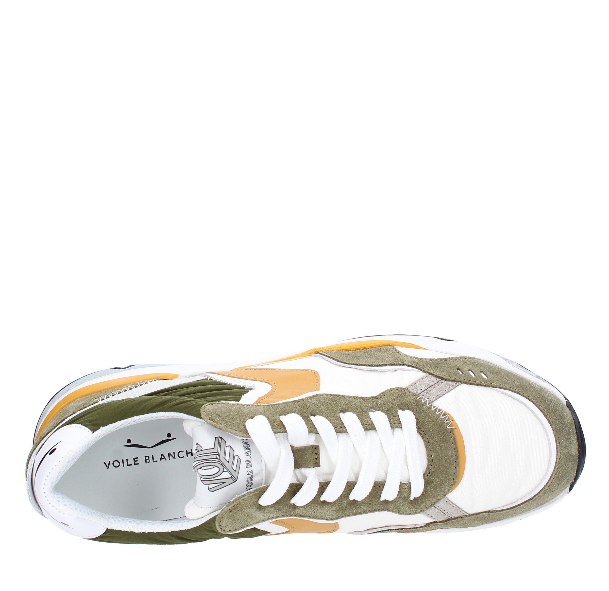 Sneakers in pelle e tessuto 