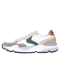 Sneakers in camoscio pelle e tessuto 