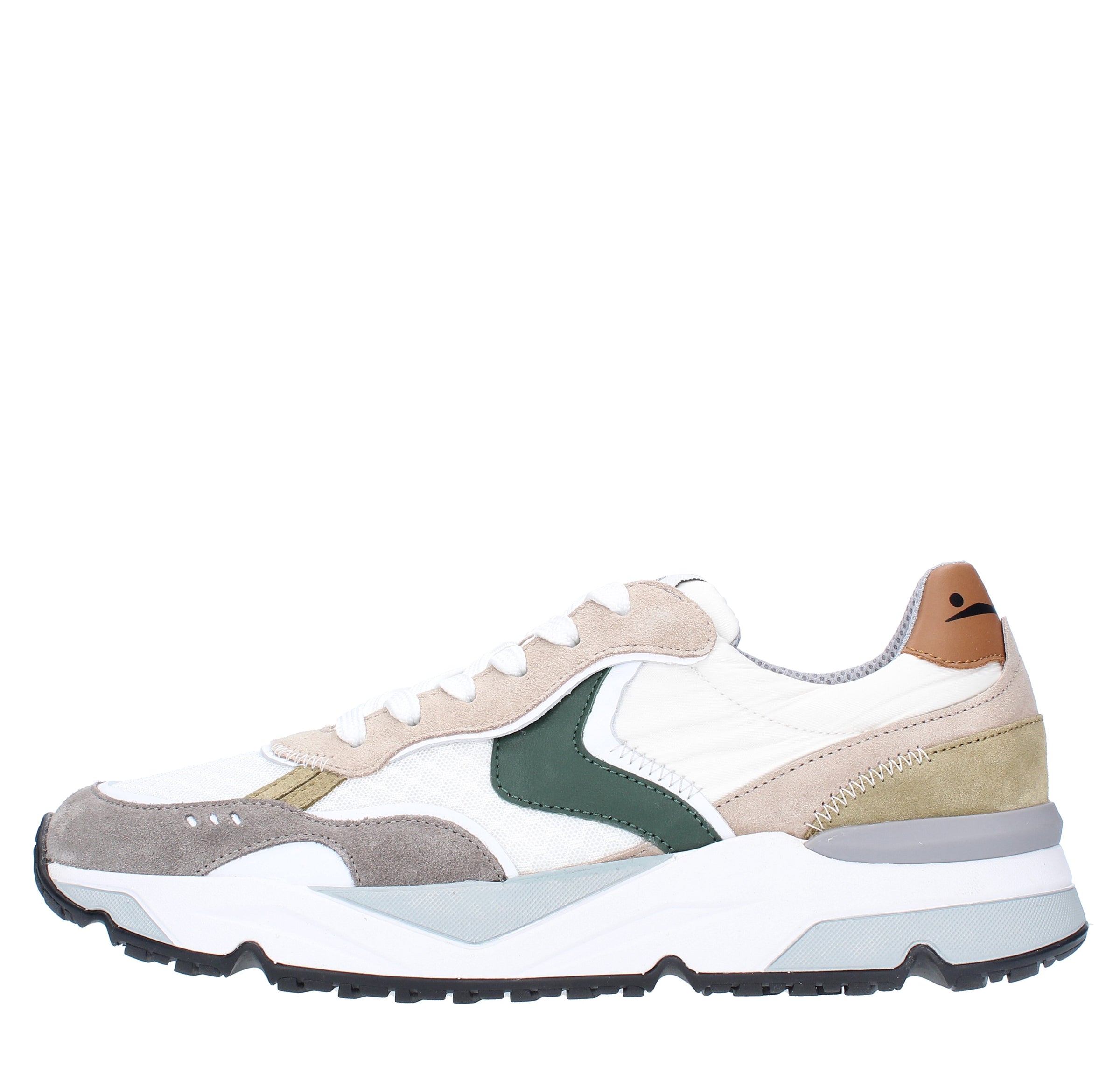 Sneakers in camoscio pelle e tessuto 