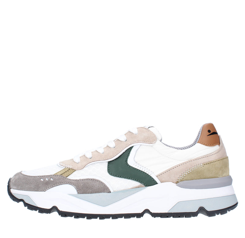 Sneakers in camoscio pelle e tessuto 