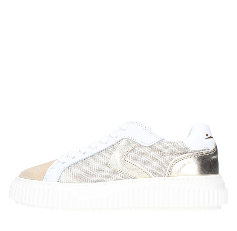 Sneakers in camoscio pelle e tessuto 