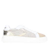 Sneakers in camoscio pelle e tessuto 