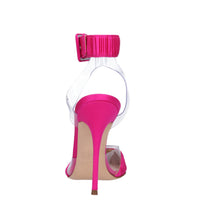 Décolleté Slingback in raso e plexi 