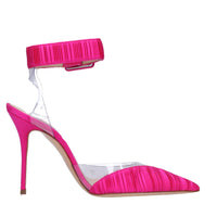 Décolleté Slingback in raso e plexi 