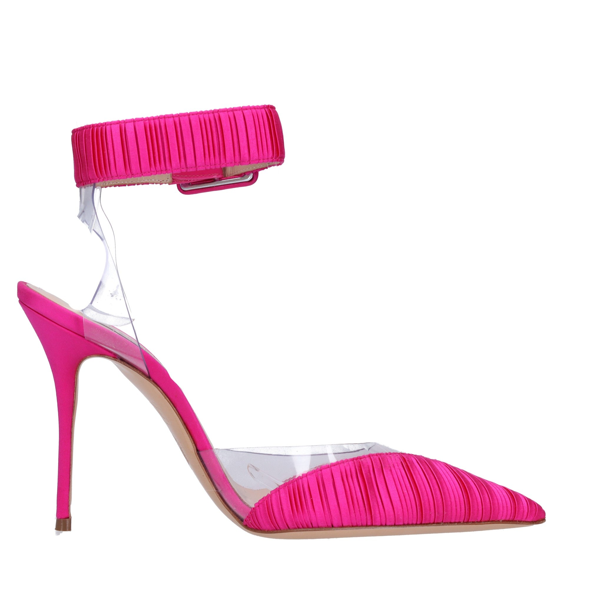 Décolleté Slingback in raso e plexi 