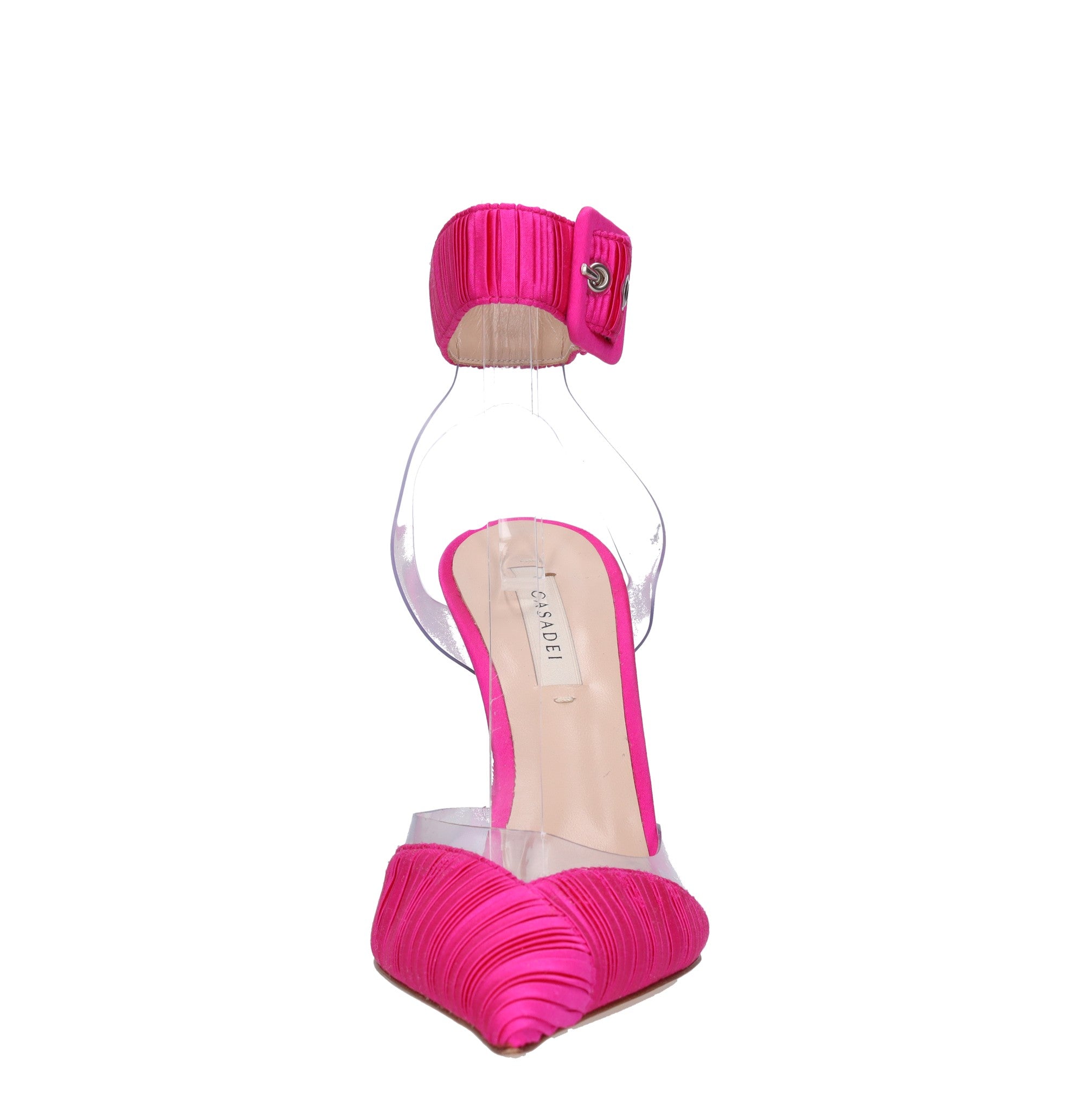 Décolleté Slingback in raso e plexi 