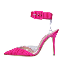 Décolleté Slingback in raso e plexi 