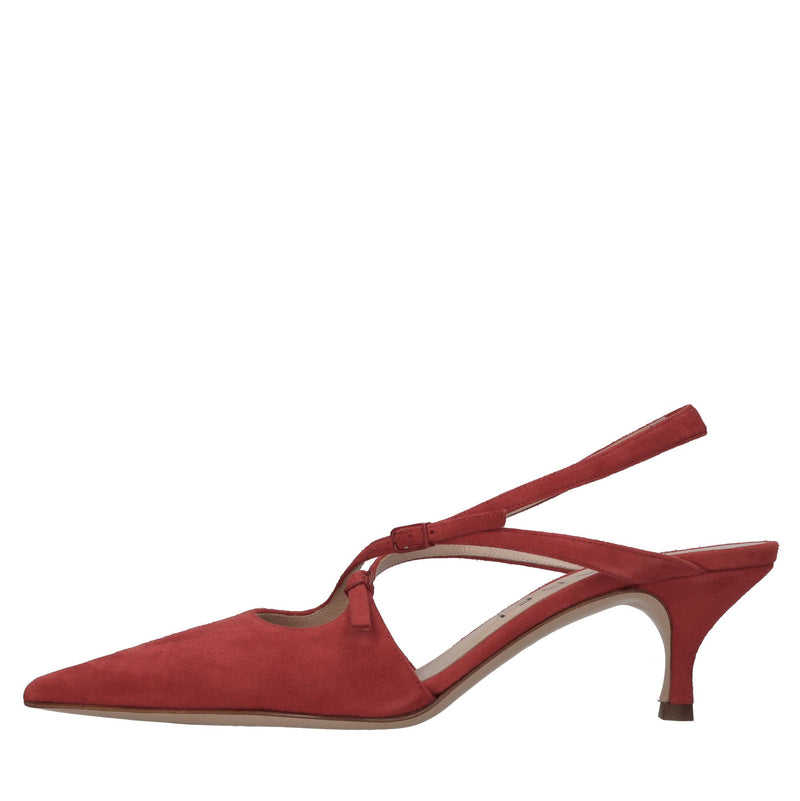Décolleté slingback in camoscio 