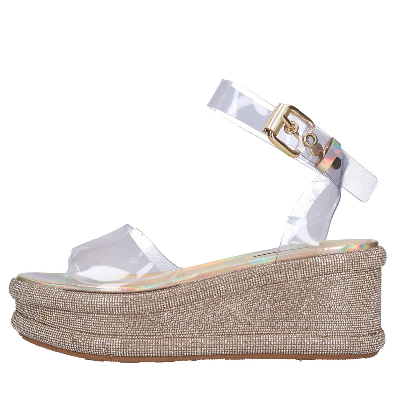 Sandali zeppa in plexi 