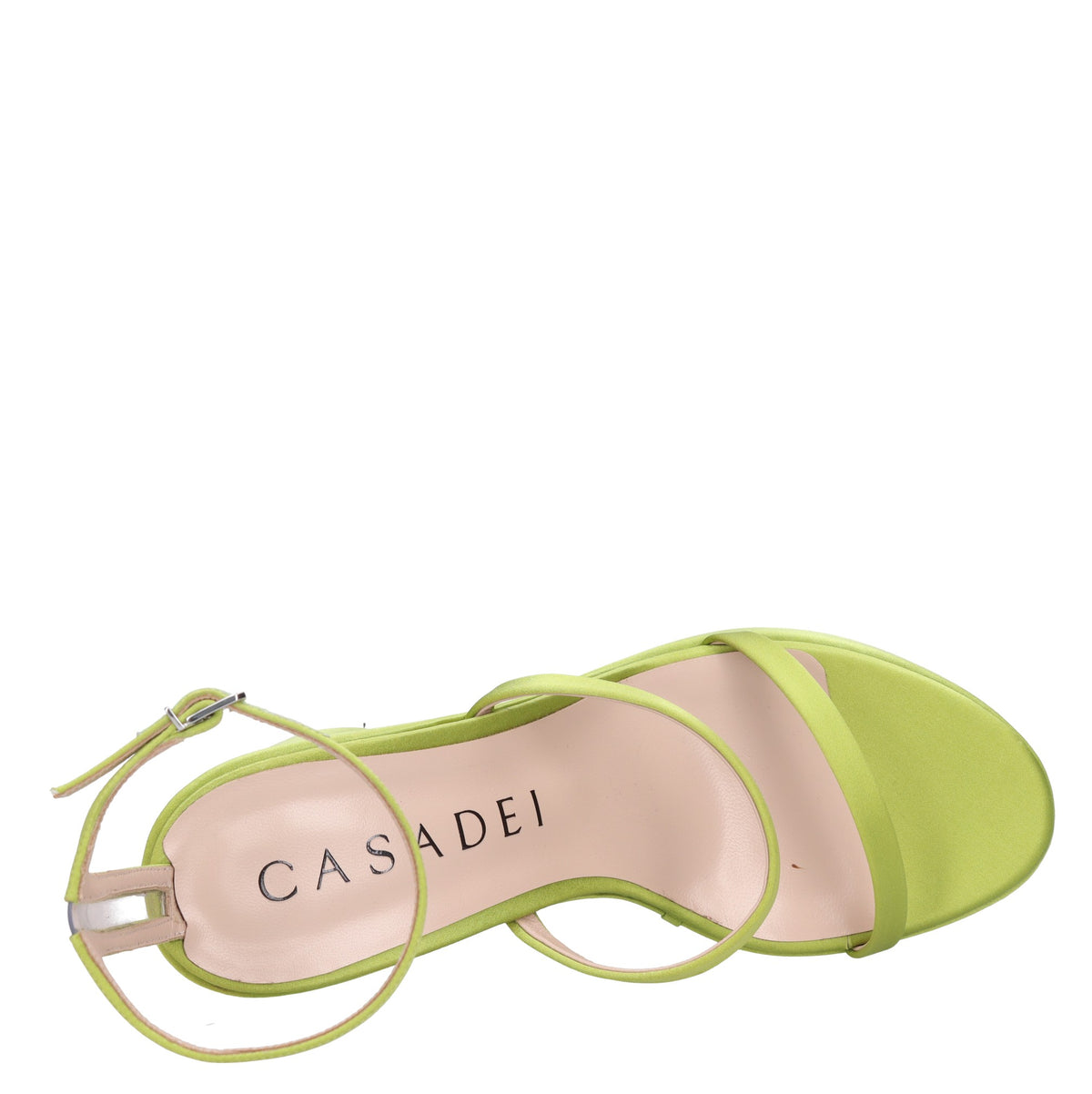 Sandali Zeppa in raso e plexi 