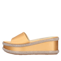 Mules Zeppa in raso e strass 