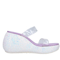 Mules Zeppa in plexi e glitter 