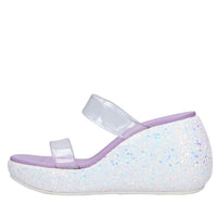 Mules Zeppa in plexi e glitter 