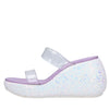 CASADEI Plexi and Glitter Wedge Mules