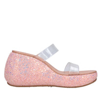 Mules Zeppa in plexi e glitter 