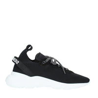 Sneakers in tessuto e pelle 