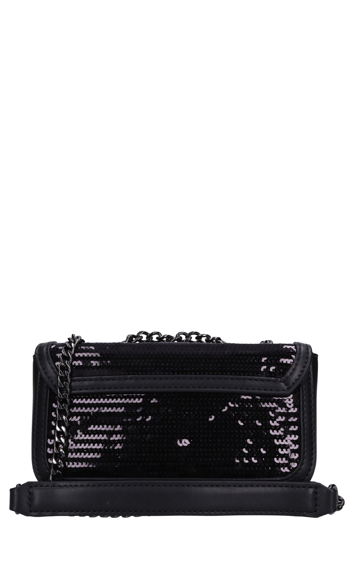 Borsa mini in ecopelle e paillettes 