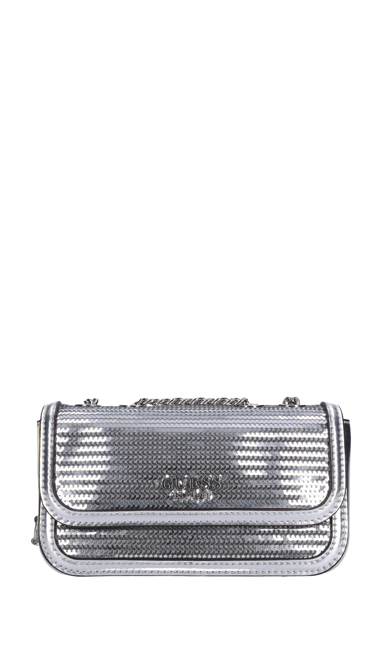 Borsa in ecopelle e paillettes 