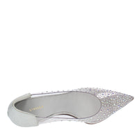Décolleté in pelle glitterata e PVC 