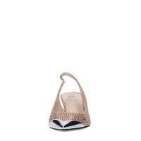 Décolleté Slingback in raso e strass 