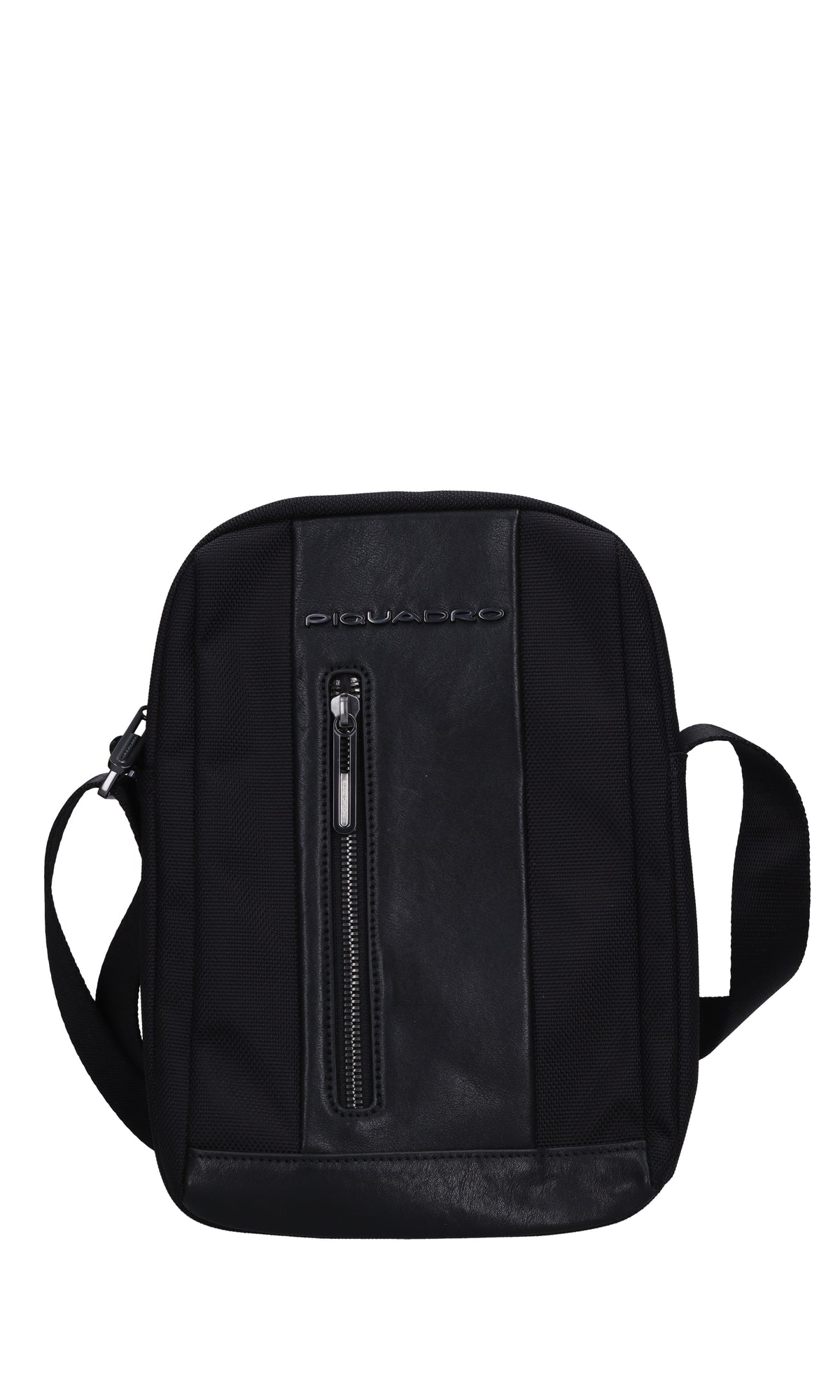 Borsa in pelle e tessuto 