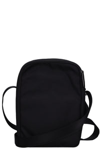 Borsa in pelle e tessuto 