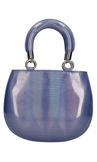Borsa in ecopelle a specchio blu 