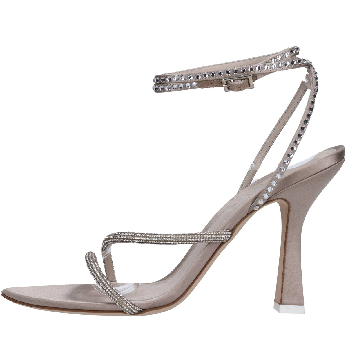 Sandali in tessuto con strass 