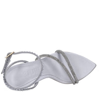 Sandali in pelle cristalli e strass 