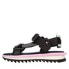 3JUIN Malia Leather and Fabric Sandals