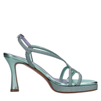 Sandali in pelle e glitter 