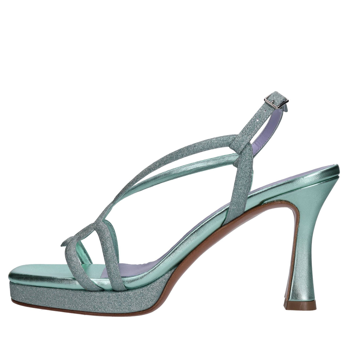 Sandali in pelle e glitter 