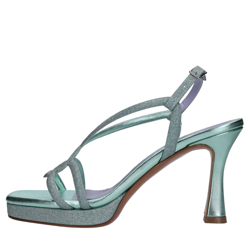 Sandali in pelle e glitter 
