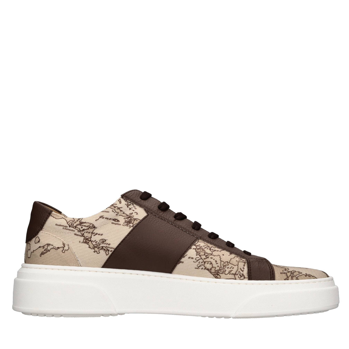 Sneakers in pelle e tessuto 