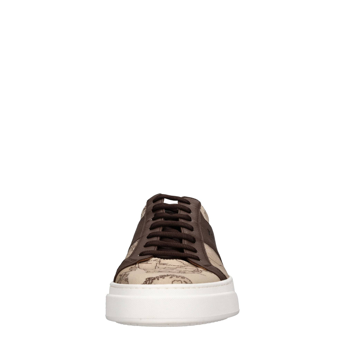 Sneakers in pelle e tessuto 