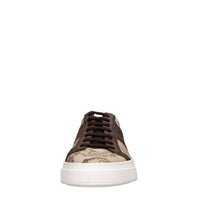 Sneakers in pelle e tessuto 