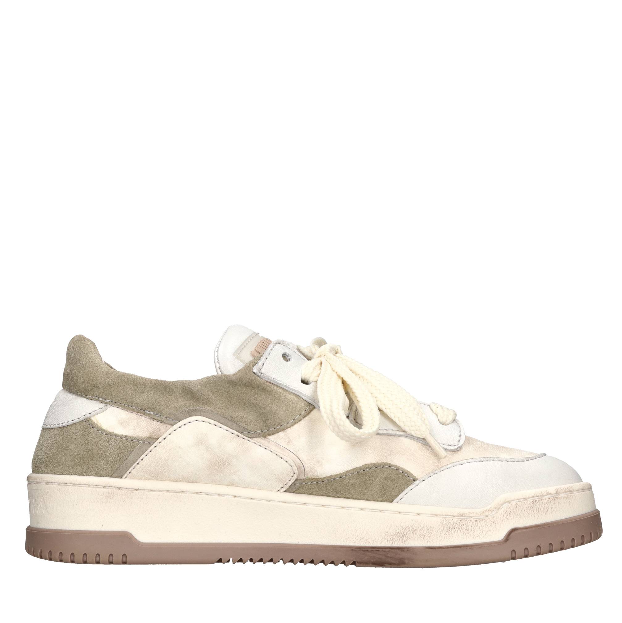 Sneakers in camoscio e pelle 